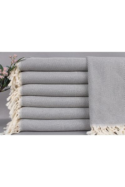Kayra Export بيشتيمال رمادي غامق تصميم أنيق قطن حجم صغير 45x100 سم قطن هدية بيشتيمال