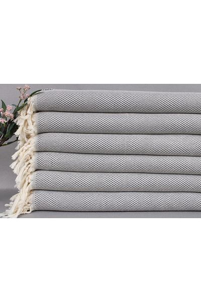 Kayra Export بيشتيمال رمادي غامق تصميم أنيق قطن حجم صغير 45x100 سم قطن هدية بيشتيمال