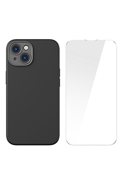 Baseus Case Liquid Gel MagSafe Ring Camera Film for Apple iPhone 14 - black