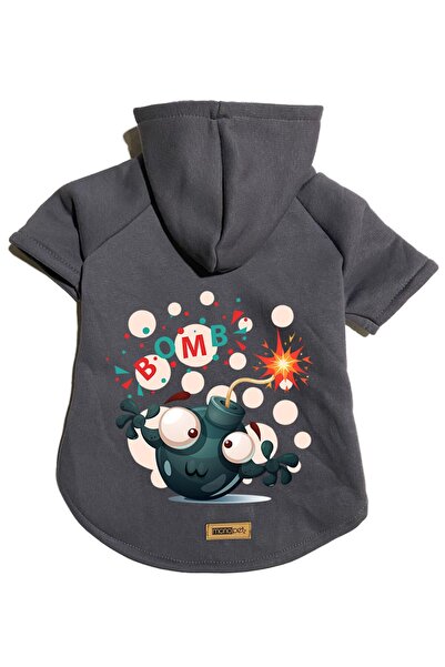 Monopetz Hooded Fleece Sweatshirt Dog And Cat Outfit & Dress - Anthracite Boomb