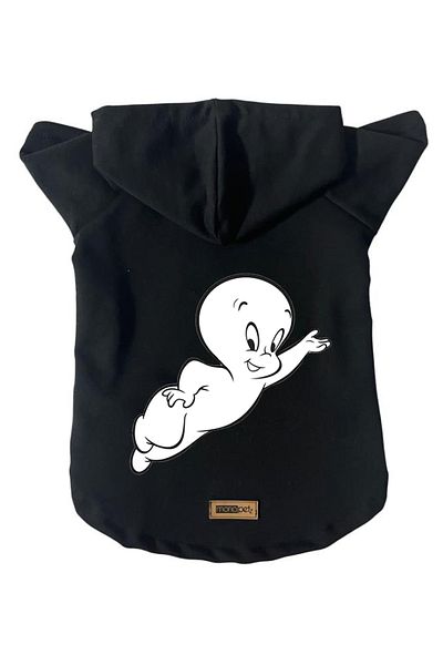 Monopetz Hooded Fleece Sweatshirt Dog And Cat Outfit & Dress - Black Casper