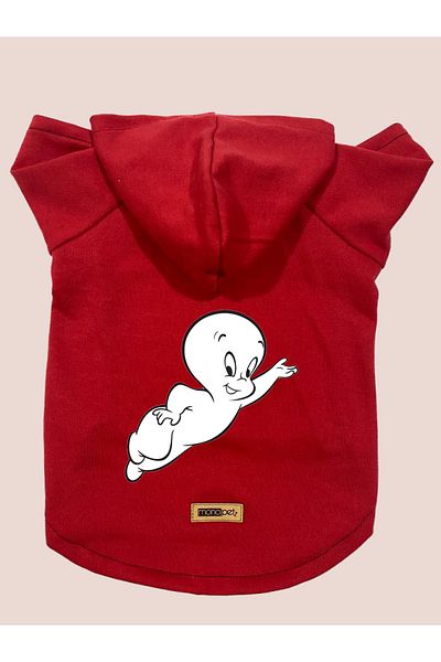 Monopetz Hooded Fleece Sweatshirt Dog And Cat Outfit & Dress - Red Casper