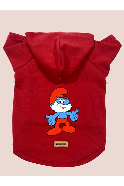 Monopetz Hooded Fleece Sweatshirt Dog And Cat Outfit & Dress - Red Cute Dad