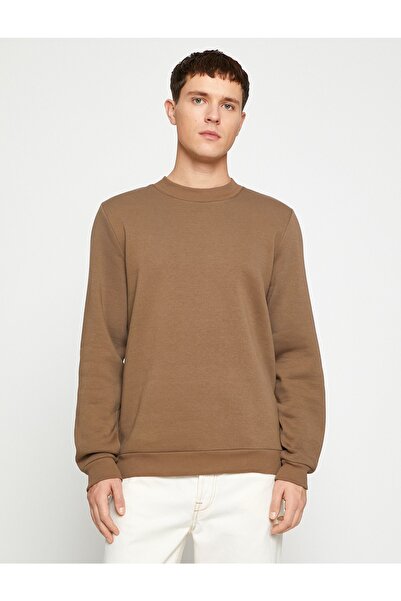 Koton Basic Sweatshirt Rose Gold Half Turtleneck Long Sleeve