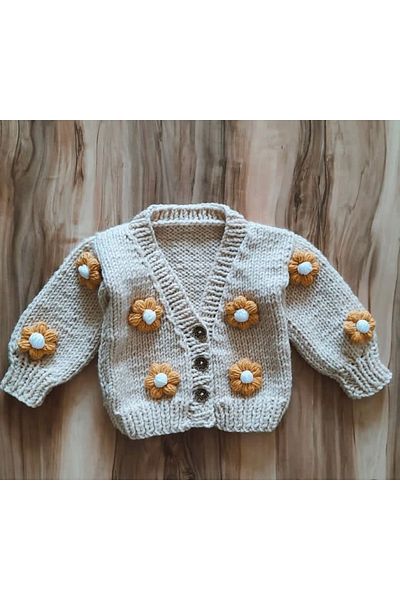 Tasarı Sanatı Cardigan tricotat 100% bumbac cu design special pentru copii