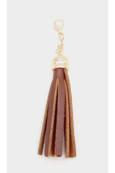 angel çanta aksesuar Real Leather Sleeve Tassel Red Brown Light Gold Metal