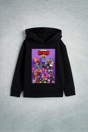 Melinakids Brawl Stars Sevilen Karakterleri Ozel Tasar m Bask l Cocuk Kap onlu Sweatshirt Fiyat Yorumlar Trendyol
