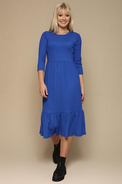 Select Moda Γυναικείο μακρύ φόρεμα με λαιμόκοψη Navy Blue