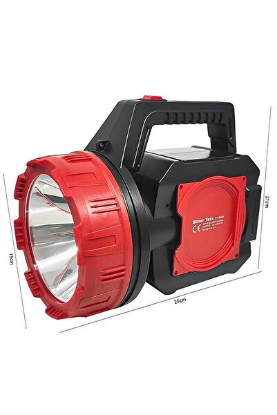 Rucas El Feneri Projektör Şarjlı 10w St-6689 Güçlü Işık Led'li 6000mah Büyük Boy