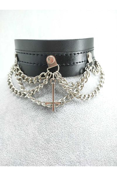 Fugusugu Inverted Cross Fall Gothic Choker