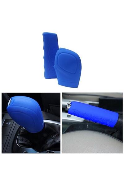 imza direksiyon kılıfı Dsg Otomatik Mavi Renk Set Silikon Vites Topuzu Ve El ...