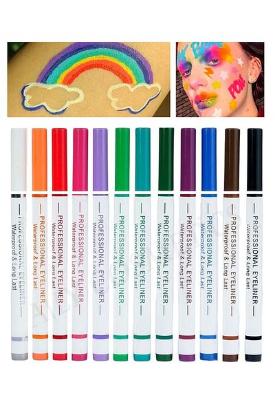 Mardinal Miss 12 Pack Colorful Eyeliner & Pen 12 Color Eyeliner
