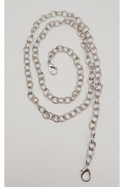 angel çanta aksesuar سلسلة حقيبة بخطاف رفيع موديل دائري فضي 120 سم