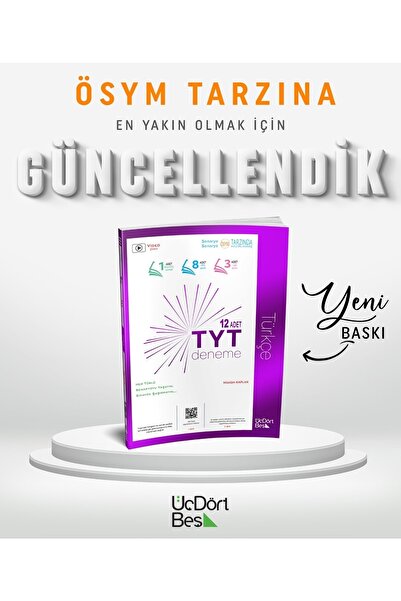 Üç Dört Beş Yayıncılık Tyt Türkçe 345 Üçdörtbeş Yayınları 12 Deneme 2026 Model