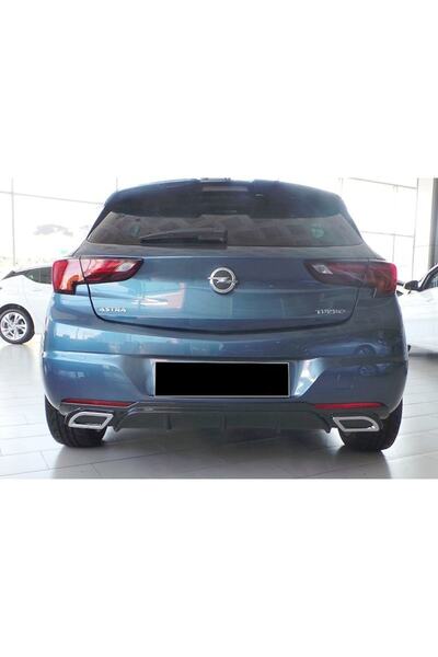 HYM TUNİNG Opel Astra K Difüzör, Kare Egzoz Kromlu, Parlak Siyah, 2015+