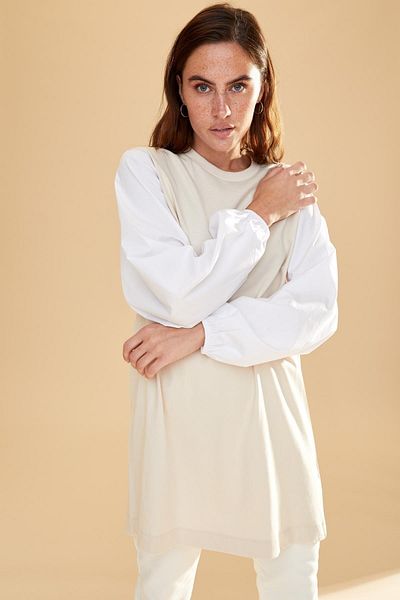 DeFacto Color Blocked Ποπλίνα Balloon Sleeve Relax Fit Tunic