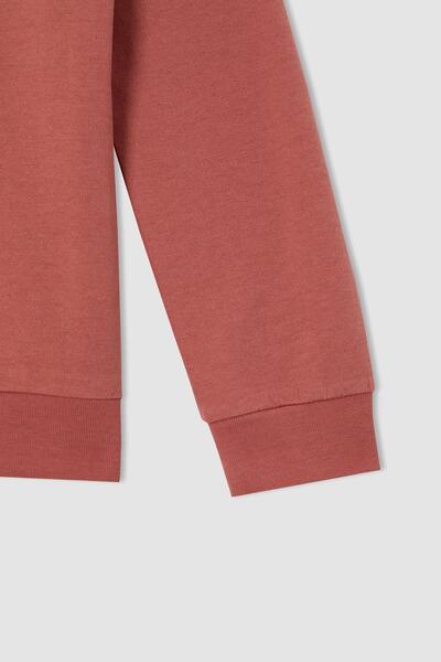 DeFacto Erkek Çocuk Oversize Fit Bisiklet Yaka Sırt Baskılı Sweatshirt