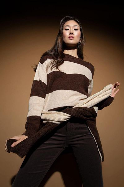 DeFacto Sweater - Brown - Regular fit