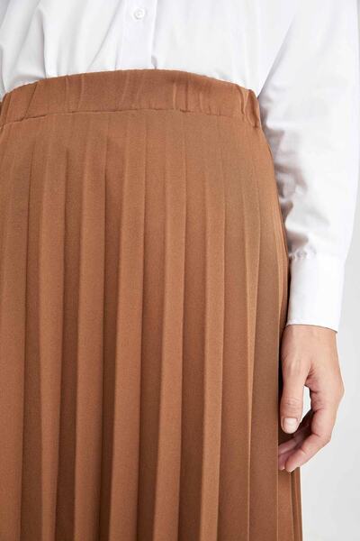 DeFacto Pleated Elastic Waist Woven Maxi Skirt