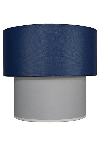 ŞENAY AYDINLATMA Ikili Silindir Kumaş Avize Sarkıt-lacivert Gri