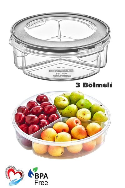 TEMMUZ HOME 3-Compartment Leak-Proof Storage Container Fresh Box