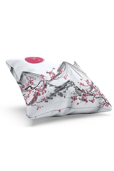 Moud's Double Sided Printed Blossom Japan - 3 Patterned Suede Throw Pillow Cover