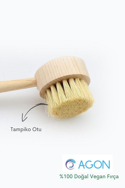 Agon Natural Wooden Handle Dish Brush-Tampico Grass