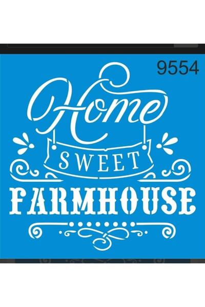 DERYA DESİNG ART قالب استنسل بنمط المزرعة العزيزة St9554 مقاس 20 × 20 سم