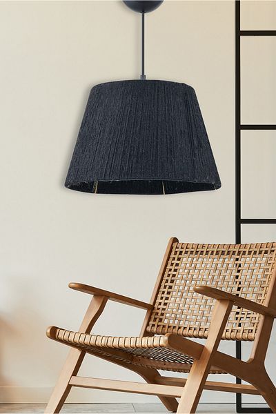 EvLight Wicker String Bohemian Chandelier Black