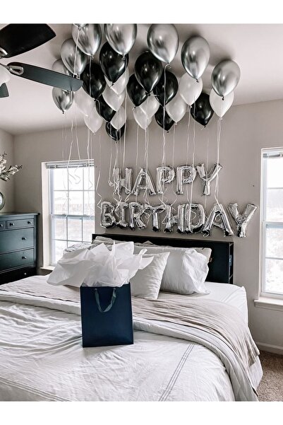 MFM Σετ μπαλόνια από ασημένιο φύλλο για πάρτι γενεθλίων