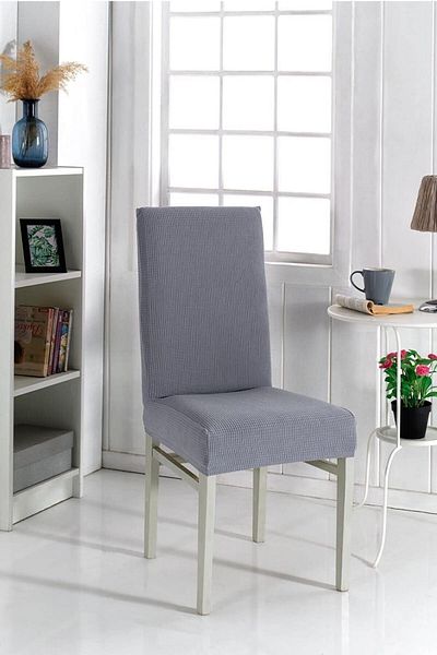 TUCHMALL Chair Cover Gray Color Lycra Washable 1 Piece