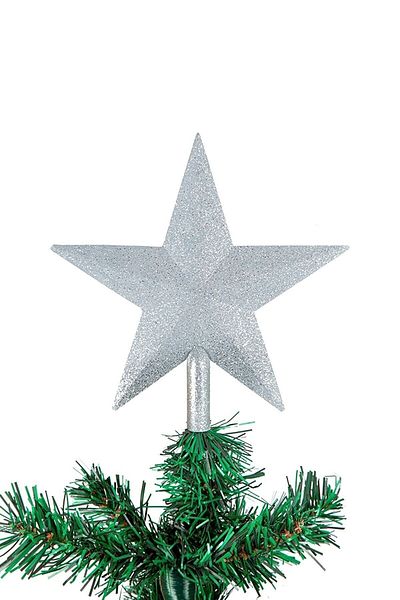 DÜVENCİ TİCARET New Year's Eve 20 Cm Top Ornament Glitter Silver