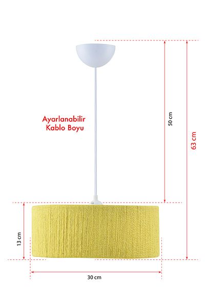 EvLight Wicker String Cylinder Bohemian Chandelier Yellow