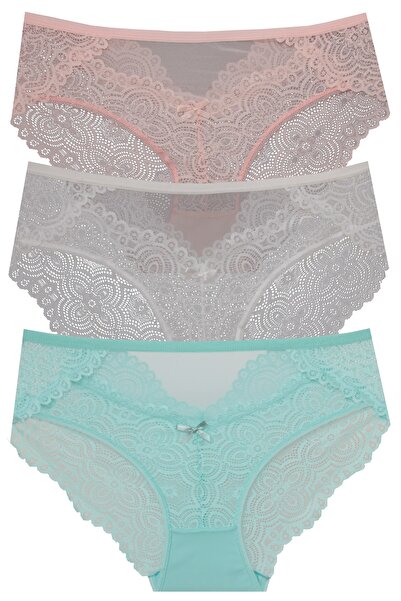 papatya lingerie 3'' Panty with Tulle and Lace Mixed Back Waist Detail on the...