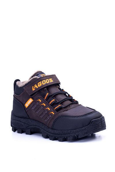 en7 Eyon Kids Boots L04 - Μαύρο και πορτοκαλί σχέδιο