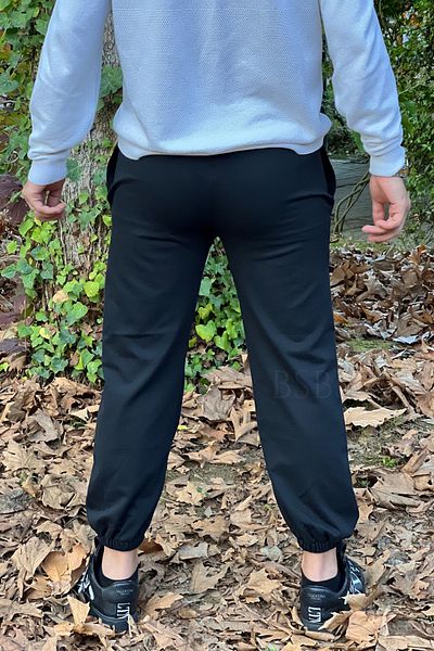 BSBSPOR Ανδρικό μαύρο ελαστικό πόδι Jogger