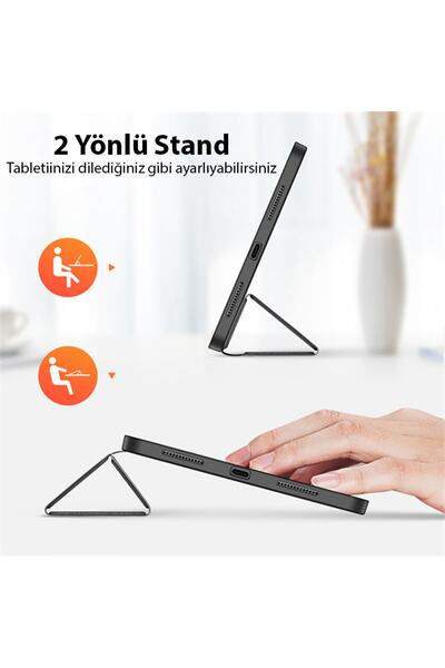 Dux Ducis Ipad 10.2 2022 Kılıf Domo Series Kalem Bölmeli Mıknatıslı Standlı Kapaklı Kılıf Siyah
