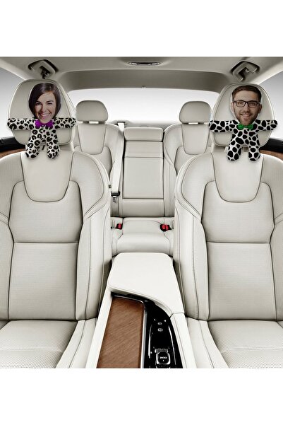 Bk Gift Gift Kişiye Özel Kostümlü Çiftler 2’li Araç Koltuk Bebek Yastığı-1
