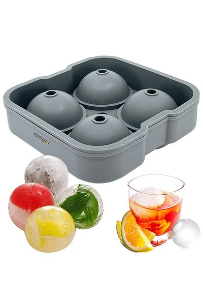 İles Gurme Silicone Large Size Ice Mold Cube and Globe Model Set of 2