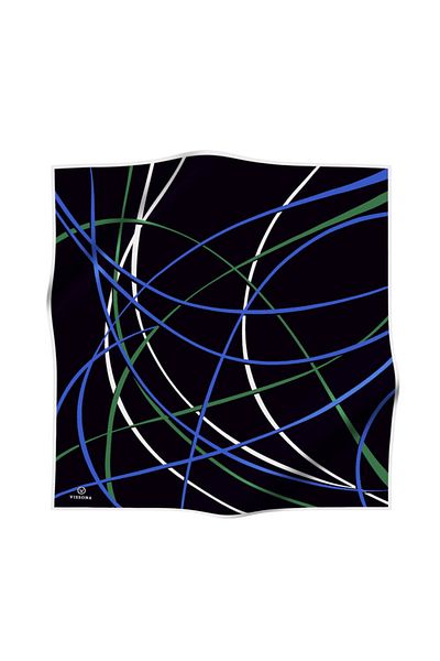 Vissona Γυναικείο Twill Silk Scarf Saks - Emerald Green