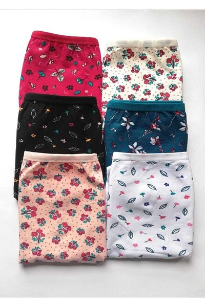 Dondeza Women's Patterned High Waist Battalone Bato Panties 6 Pieces