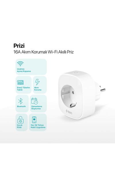 Ttec 16a Wi-fi Smart Socket with Surge Protection App Smart Saving Socket Child Lock Consumption Tracking