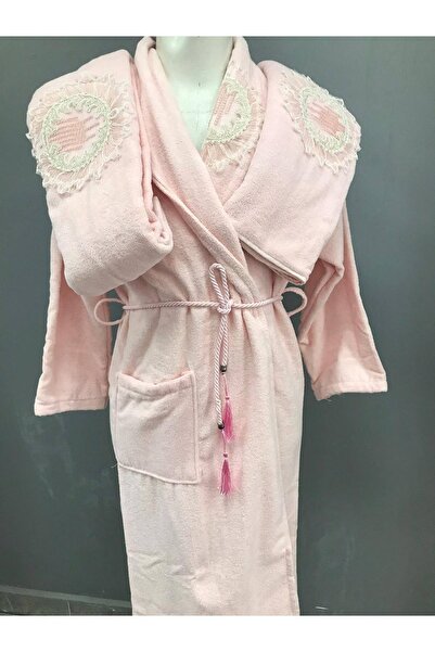 Epay 6 Parça Fransız Dantelli Bornoz Seti