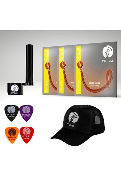 PİTBULL Sag 10-47 Three Sets of Acoustic Guitar Strings (WIRE WRAPER 4 PENA HAT WITH GIFT)