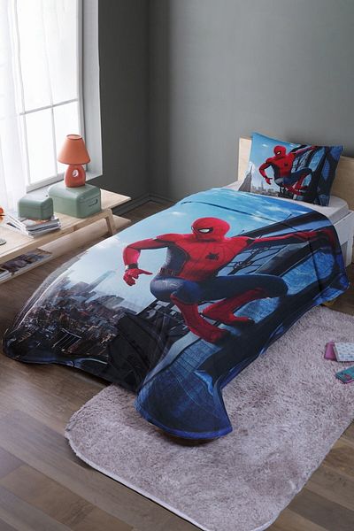 EVPANYA Set de cuvertură de pat și piqué cu model Dangling Spiderman