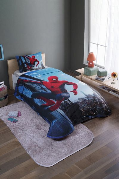 EVPANYA Set de cuvertură de pat și piqué cu model Dangling Spiderman