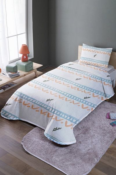 EVPANYA Set cuvertură de pat și piqué de o persoană cu model scandinav