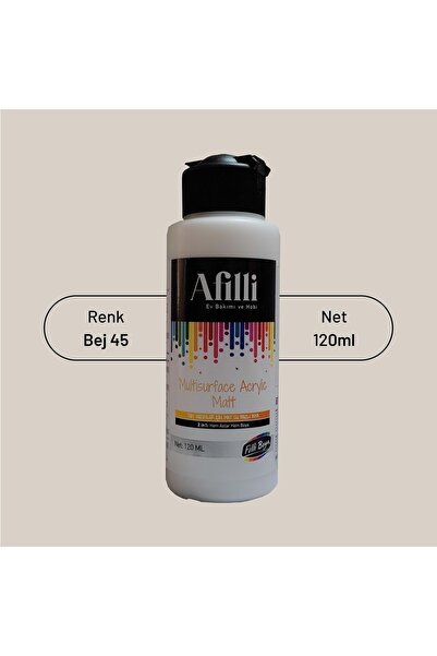Afilli Ev Bakımı ve Hobi Afilli Su Bazlı Akrilik Boya Matt 120ml Bej 45