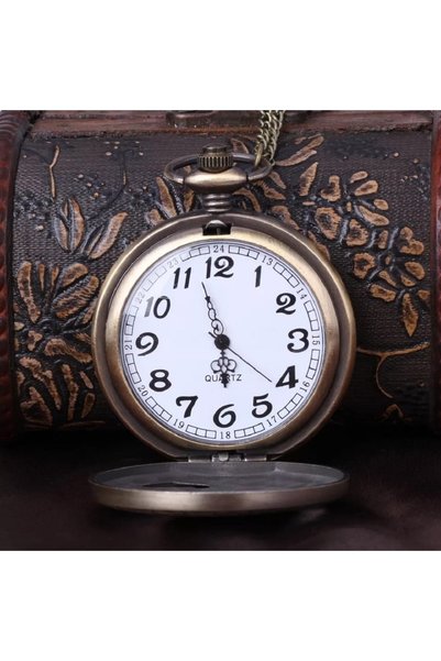 hediyeconcepti Retro Falcon Carved Eagle Mole Pocket Watch
