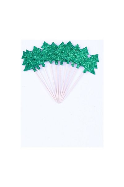 Partifabrik Πρωτοχρονιάτικο Πεύκο Πράσινο Glitter Eva Toothpick 10 τμχ